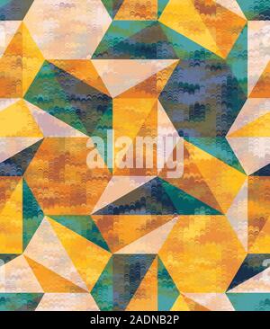 Hexagon Triangle Tile Mesh Color Seamless Pattern Stock Vector