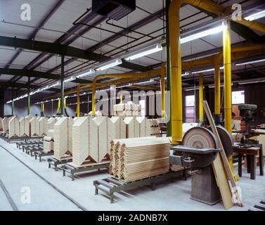 Production line inside a construction factory. Stock Photo
