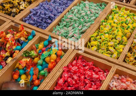 A lot of different sweets in a market Stock Photo