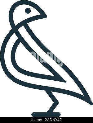 Bird on white background. Minimal icon template. Stock Vector