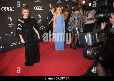 Munich, Germany. 04th Dec, 2019. Presenter Nina Eichinger stands on the red carpet at the Audi Generation Award in Bayerischer Hof. Credit: Felix Hörhager/dpa/Alamy Live News Stock Photo