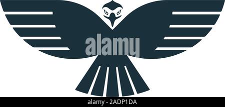 Eagle spread its wings and rising into sky. Eagle vector icon. Stock Vector