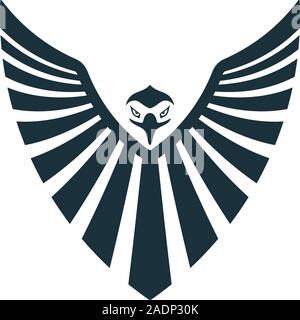 Shield shaped eagle icon on white background. Security symbol. Stock Vector