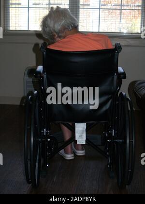 Alzheimer's patient in nursing home Stock Photo