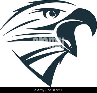 Eagle head on white background. Crowing eagle icon. Stock Vector