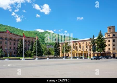 Lori Province administration, Soviet-era building, Vanadzor, Lori Province, Armenia Stock Photo