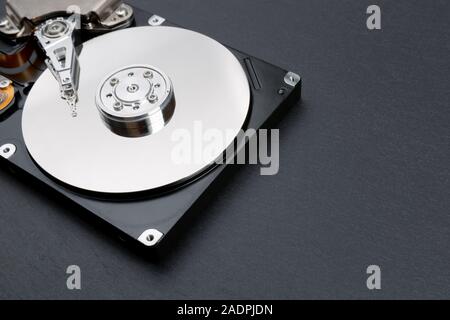 Close up inside of computer hard disk drive Stock Photo