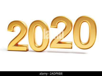 3D Gold Number New Year 2022 on white background Stock Photo: 145961725