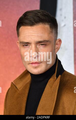 London, UK. 4th December, 2019. Ed Westwick attends premiere of 1917, World War I drama, about two young British soldiers who are sent on a deadly mission during the conflict, at Odeon Luxe Leicester Square  London, UK - 4 December 2019 Credit: Nils Jorgensen/Alamy Live News Stock Photo