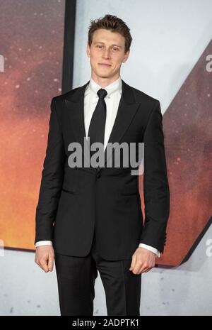 London, UK. 04th Dec, 2019. LONDON, ENGLAND - DECEMBER 04: George MacKay attends the World Premiere and Royal Performance of '1917' at Odeon Luxe Leicester Square on December 4, 2019 in London, England. Credit: Gary Mitchell, GMP Media/Alamy Live News Stock Photo