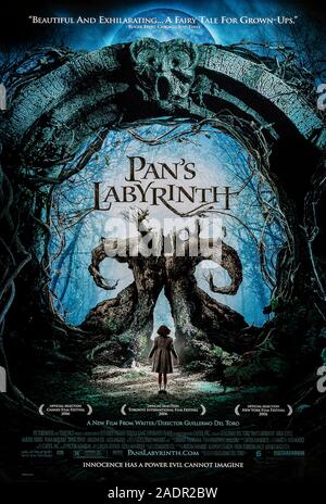 Pan's Labyrinth (2006) [El laberinto del fauno] directed and written by Guillermo del Toro and starring Ivana Baquero, Ariadna Gil, Sergi López and Maribel Verdú. A young girl living in Falangist Spain about a girl escapes the horror around her by entering in to a strange fantasy world. Stock Photo