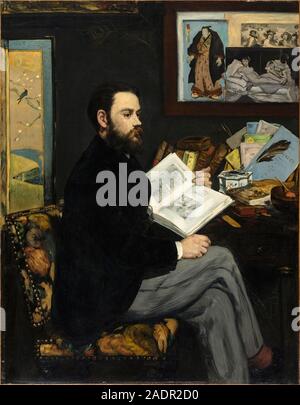 Émile Zola (1840-1902) French author and journalist. Oil painting by Édouard Manet (1832-1883) painted in 1868. Stock Photo