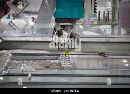 Modern industry CNC abrasive water jet cutting machine Stock Photo