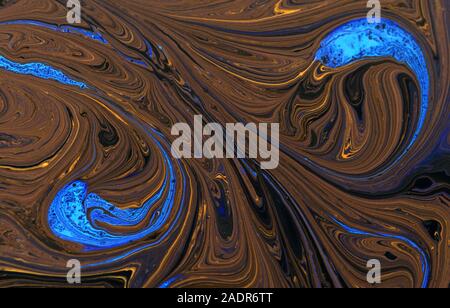 Marbled blue abstract background. Liquid marble pattern. Stock Photo