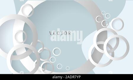 abstract vector background. white circle rings with overlapping shadows. design illustration Stock Vector