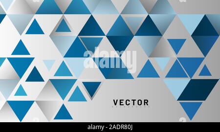 triangle pattern abstract background in blue. vector design Stock Vector