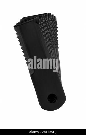 Group of Rotary Mower Blades, Slasher Blades, rotary Cutter placed on white isolated background.  Agricultural Spare Part Stock Photo