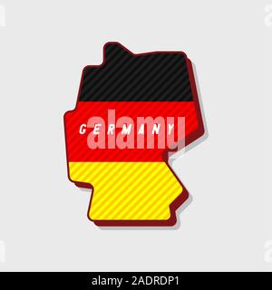 Map of Germany Modern 3d Style. Stock Vector