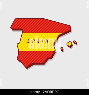 Map of Spain Modern 3d Style. Stock Vector