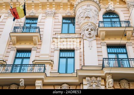 Art Nouveau Building at Albert Street in Riga, Latvia Stock Photo