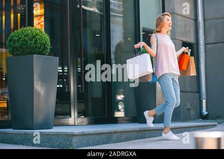 Feeling satisfied with good shopping stock photo Stock Photo