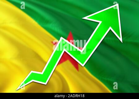 French Guiana economy graph is indicating negative growth, red arrow ...