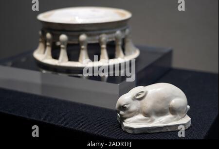 Xi'an, China's Shaanxi Province. 4th Dec, 2019. White porcelain wares of Tang Dynasty (618-907) are displayed at an exhibition in a museum in Xi'an, capital of northwest China's Shaanxi Province, Dec. 4, 2019. Credit: Liu Xiao/Xinhua/Alamy Live News Stock Photo