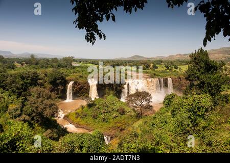Ethiopia, Amhara Region, Bahir Dar, Tissisat, Tis Isat Blue Nile River Falls at end of rainy season Stock Photo