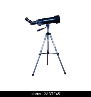 Realistic telescope on a tripod. Vector illustration. White background. Stock Vector