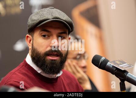 Hong Kong, China. 05th Dec, 2019. MACAO, MACAO SAR, CHINA: December 5, 2019.The 4th International Film Festival & Awards Macao 2019 (IFFAM) Welsh actor and director Tom Cullen talks at the jury member press conference about his new film Pink Wall, having acted in Downton Abbey and his pleasure at being pick for the jury.Alamy Live news/Jayne Russell Credit: HKPhotoNews/Alamy Live News Stock Photo