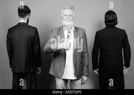 Portrait of multi ethnic bearded businessmen together Stock Photo