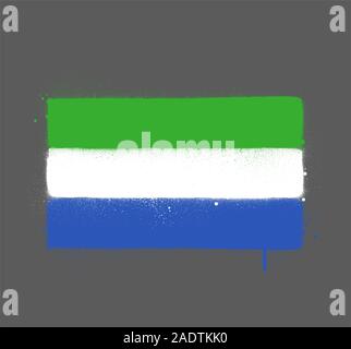 graffti Sierra Leone flag sprayed over gray Stock Vector