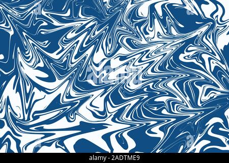 Fluid Art Liquid White And Blue Abstract Paint Drips And Wave