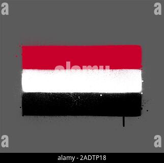 graffti Yemen flag sprayed over gray Stock Vector