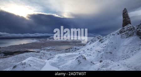 Old Man of Storr in winter, Isle of Skye Stock Photo