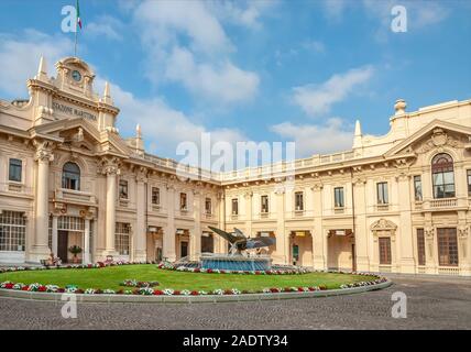 Stazione marittima of Genoa, Italy, the most important embarkation and disembarkation point for cruise ship traffic. Stock Photo