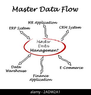 Diagram of Master Data Flow Stock Photo