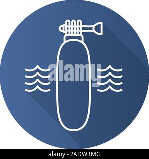 Floating action camera grip. Flat linear long shadow icon. Vector line symbol Stock Vector