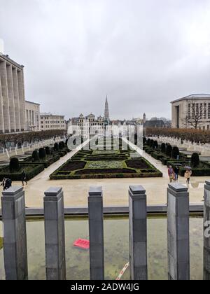 BRUSSELS, BELGIUM, January 2019, People in garden inside the royal palace Stock Photo