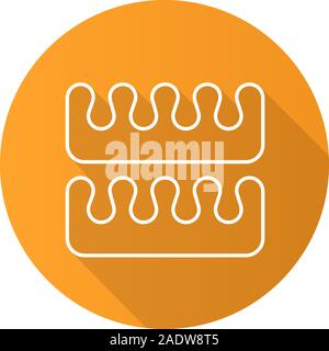 Manicure and pedicure fingers and toes separators. Flat linear long shadow icon. Vector line symbol Stock Vector
