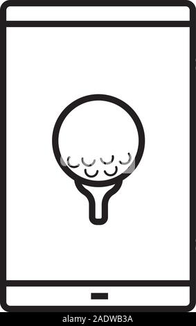 Golf ball and clubs linear icon. Thin line illustration. Golf equipment  contour symbol. Vector isolated outline drawing Stock Vector Image & Art -  Alamy