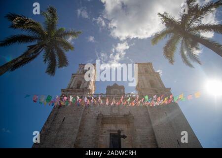 Church of San Gervasio in the sun - Valladolid Mexico Stock Photo