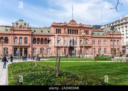 The Casa Rosada (Pink House), office of the Argentinian President, Plaza de Mayo, Buenos Aires, Argentina, South America, Stock Photo