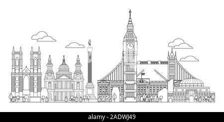 london skyline outline on white background Stock Vector Image & Art - Alamy