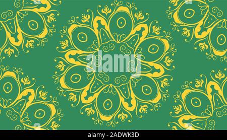Ornamental round floral pattern illustration, colorful design background. Stock Vector