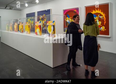 Kimpsons by Brian Donnelly aka KAWS sculptor and graffiti artist exhibition at National Gallery of Victoria NGV Melbourne Australia. Stock Photo