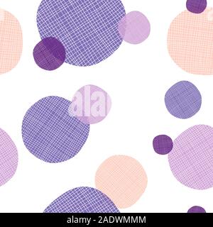 Abstract round shape with textile effect. Seamless pattern repeatable and usefull how backgorund or texture decoration. Stock Vector