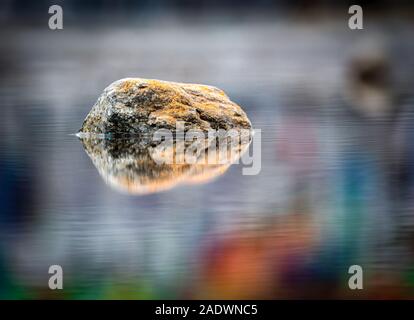 rock with paint in abandoned industry site Stock Photo