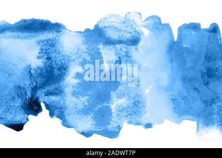 Abstract watercolor background with blue and lilac stains. Stock Photo