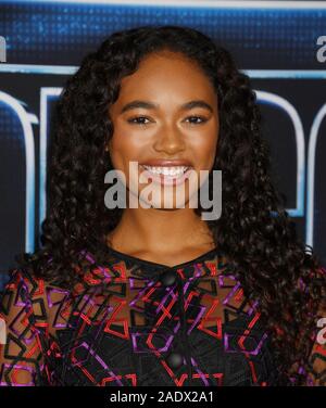 HOLLYWOOD, CA - DECEMBER 04: Chandler Kinney attends the premiere of 20th Century Fox's 'Spies In Disguise' at El Capitan Theatre on December 04, 2019 in Los Angeles, California. Stock Photo